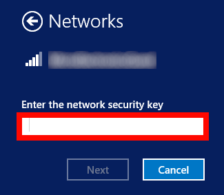 Windows 8.1 Network, WiFi Security Key